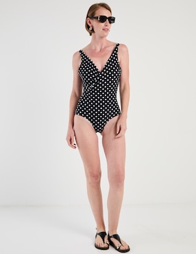 Traje de baño completo Lieb estampado lunares para mujer