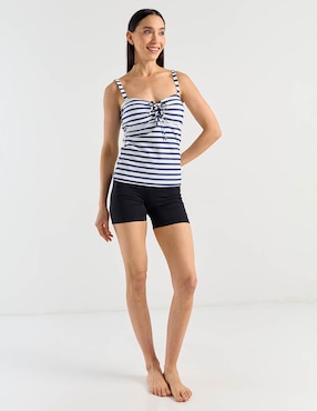 Tankini Lieb estampado a rayas con copas para mujer