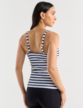 Tankini Lieb estampado a rayas con copas para mujer