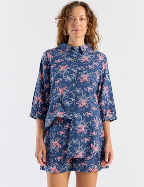 Blusa camisera Lieb manga 3/4 para mujer