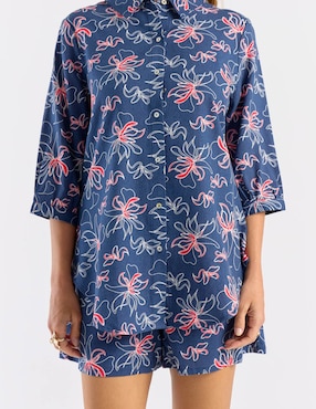 Blusa camisera Lieb manga 3/4 para mujer