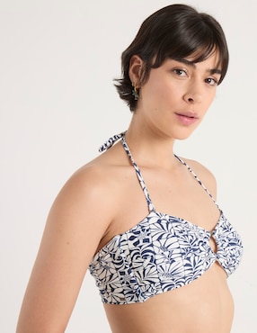 Top Map estampado floral con copas removibles para mujer