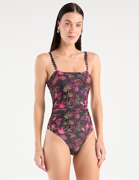 Traje de baño completo Map estampado floral para mujer