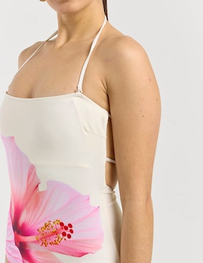 Traje de baño completo Map estampado floral para mujer