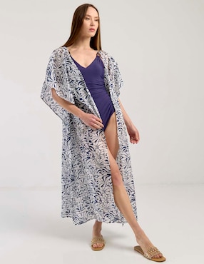 Salida de playa kimono Map para mujer