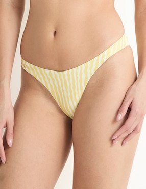 Bikini Palmacea estampado a rayas a la cadera para mujer