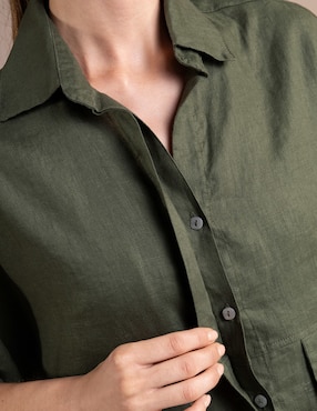 Salida de playa camisa Touche con botones para mujer