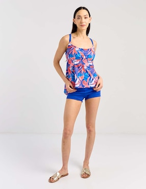 Top bikini Michael David estampado floral copa preformadas para mujer