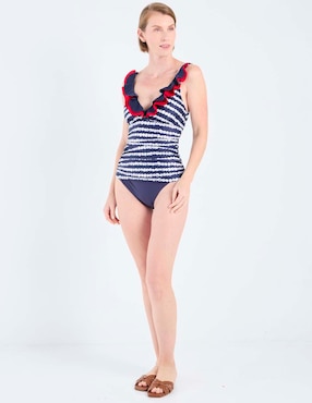 Top bikini Michael David estampado lunares con copas preformadas para mujer