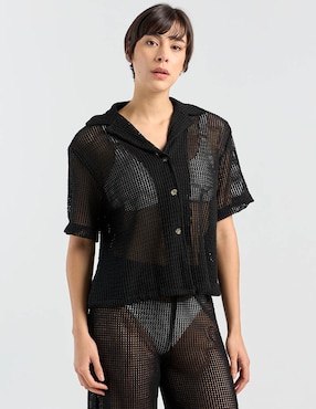 Salida de playa blusa Dulzamara manga corta para mujer
