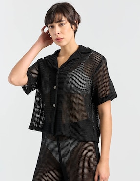 Salida de playa blusa Dulzamara manga corta para mujer