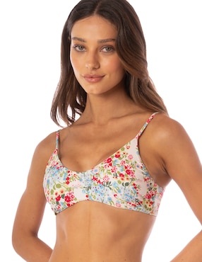 Top bikini Maaji estampado floral con copas removibles para mujer