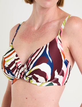 Brassiere Dolores Cortés estampado étnico con copas para mujer