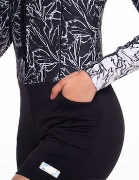Traje de baño completo sunskin estampado floral para mujer