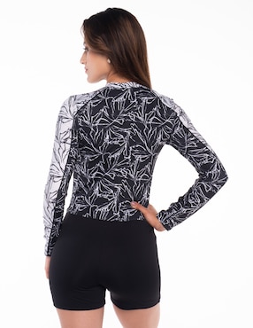 Traje de baño completo sunskin estampado floral para mujer