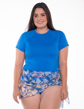 Traje de baño completo Sunskin estampado floral para mujer