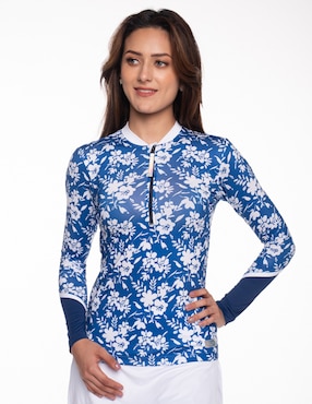 Wetshirt Sunskin estampado floral para mujer