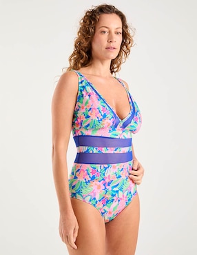 Traje de baño completo Michael David estampado floral para mujer