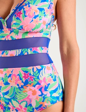 Traje de baño completo Michael David estampado floral para mujer