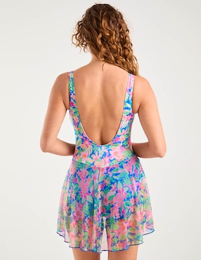 Traje de baño completo Michael David estampado floral para mujer