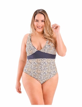 Traje de baño completo Rebell estampado animal print para mujer