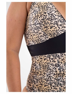 Traje de baño completo Rebell estampado animal print para mujer