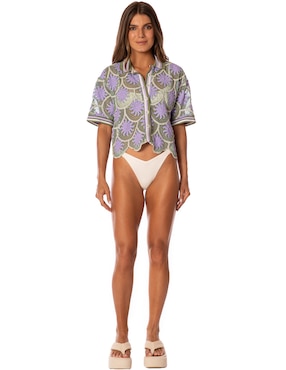 Salida de playa blusa maaji bordado para mujer