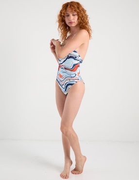 Traje de baño completo Palmacea estampado camuflaje para mujer