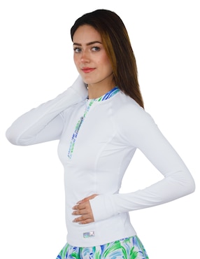 Wetshirt Sunskin estampado floral para mujer