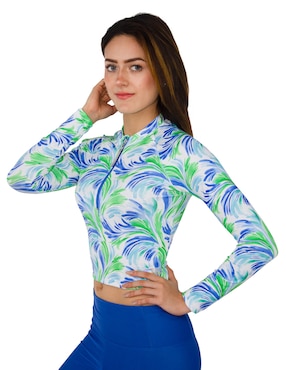 Wetshirt Sunskin estampado floral para mujer