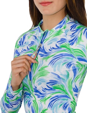 Wetshirt Sunskin estampado floral para mujer
