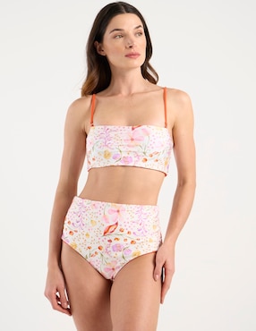 Bikini Map estampado floral a la cintura para mujer