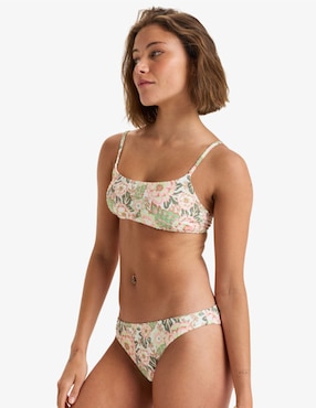 Bikini Roxy estampado floral a la cintura para mujer