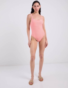 Traje de baño completo Roxy estampado a rayas para mujer