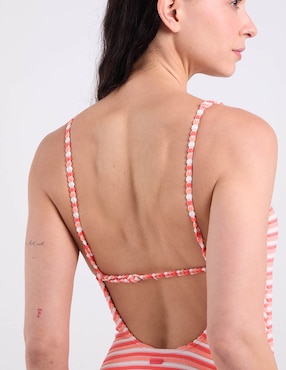 Traje de baño completo Roxy estampado a rayas para mujer