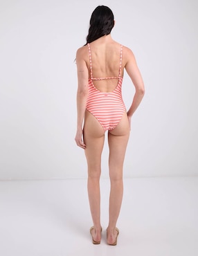 Traje de baño completo Roxy estampado a rayas para mujer