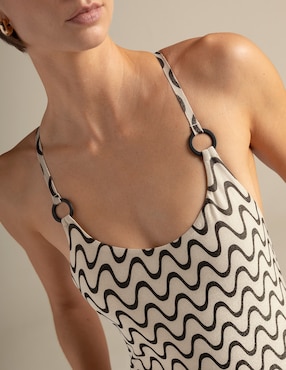 Traje de baño completo Touche estampado geométrico para mujer