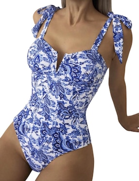 Traje de baño completo Marinity estampado floral para mujer