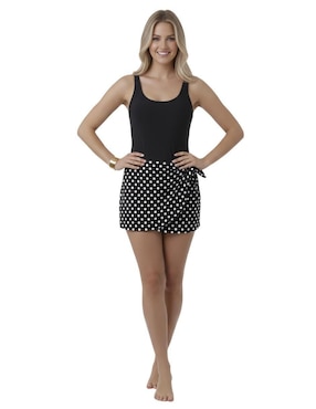 Traje de baño completo Marinity estampado lunares para mujer