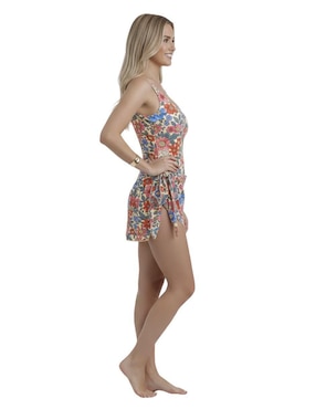 Traje de baño completo Marinity estampado floral para mujer