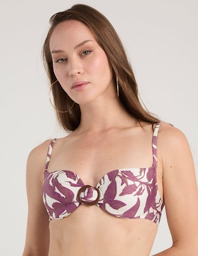 Brassiere Selmark estampado floral con copa para mujer