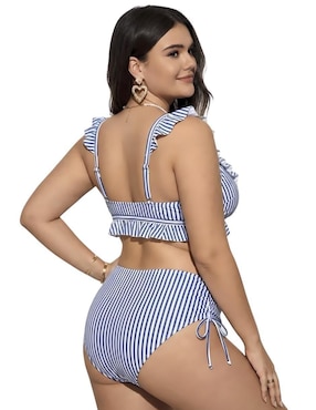 Conjunto bikini Lemonade estampado a rayas para mujer