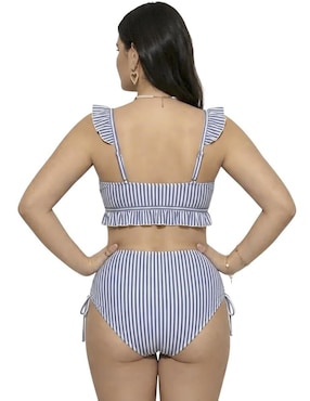 Conjunto bikini Lemonade estampado a rayas para mujer