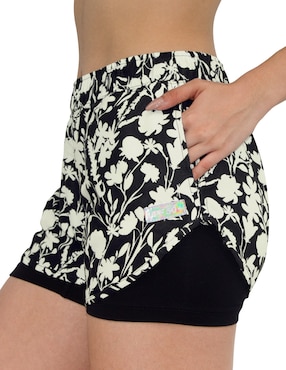 Shorty Sunskin estampado floral a la cintura para mujer