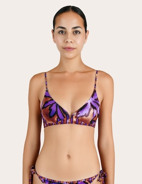 Halter Zingara estampado macroprint con copas removibles para mujer