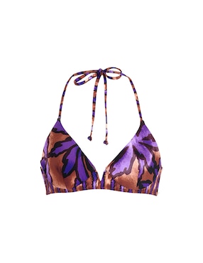 Halter Zingara estampado macroprint con copas removibles para mujer