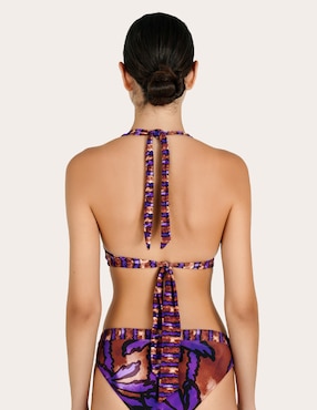 Halter Zingara estampado macroprint con copas removibles para mujer