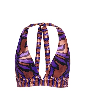 Halter Zingara estampado macroprint con copas removibles para mujer