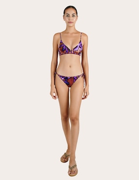 Bikini Zingara estampado macroprint a la cadera para mujer
