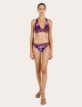 Bikini Zingara estampado macroprint a la cadera para mujer